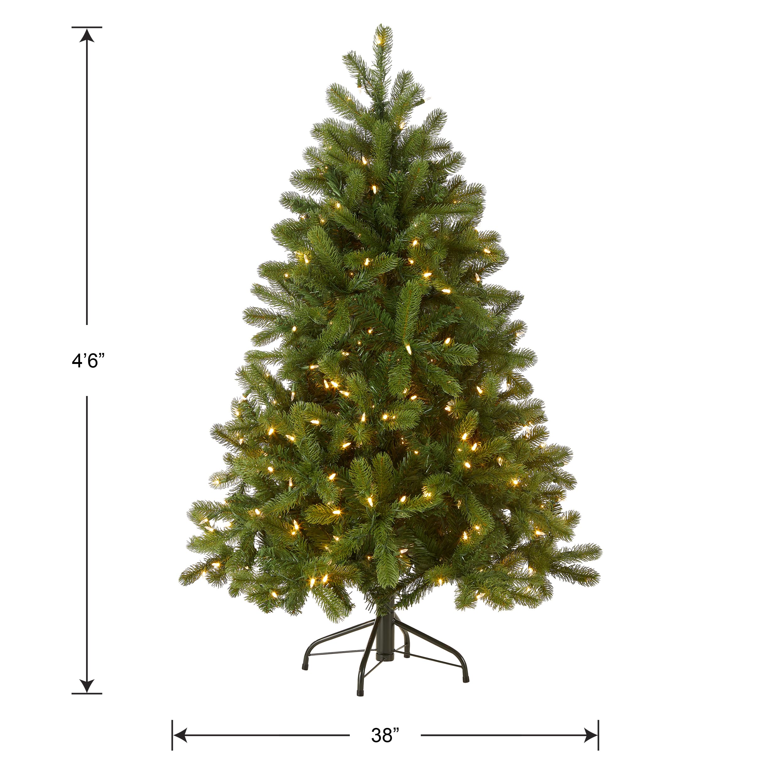 National Tree Company styled in living room to show scale and holiday ambiance benefit