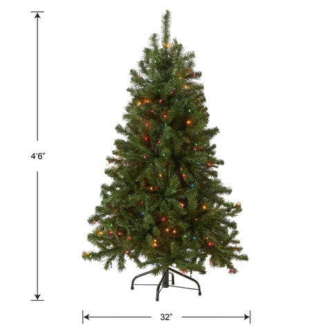 National Tree Company styled in a living room to show scale and festive placement benefits