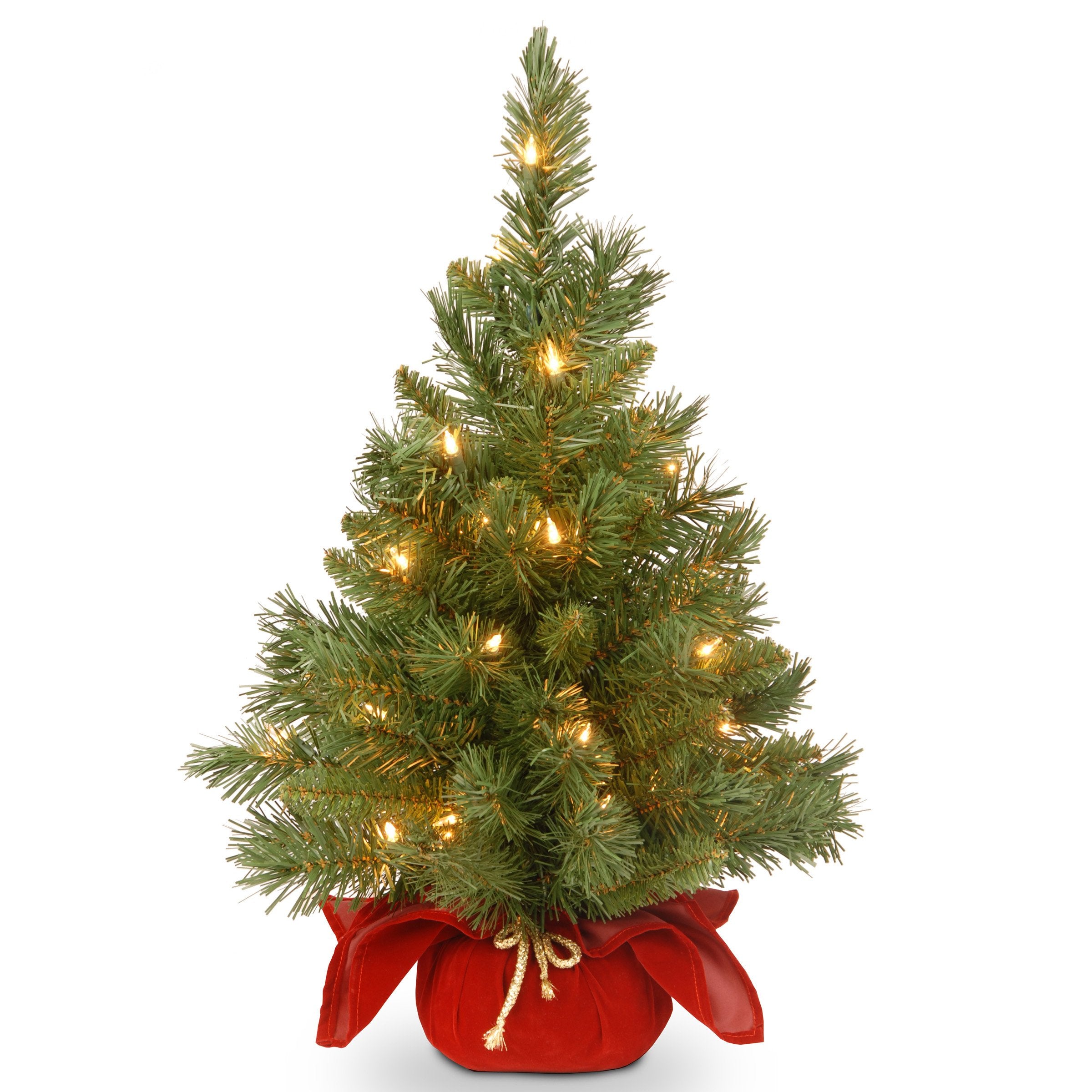 National Tree Company front view of 24in majestic fir shows realistic foliage and finished base