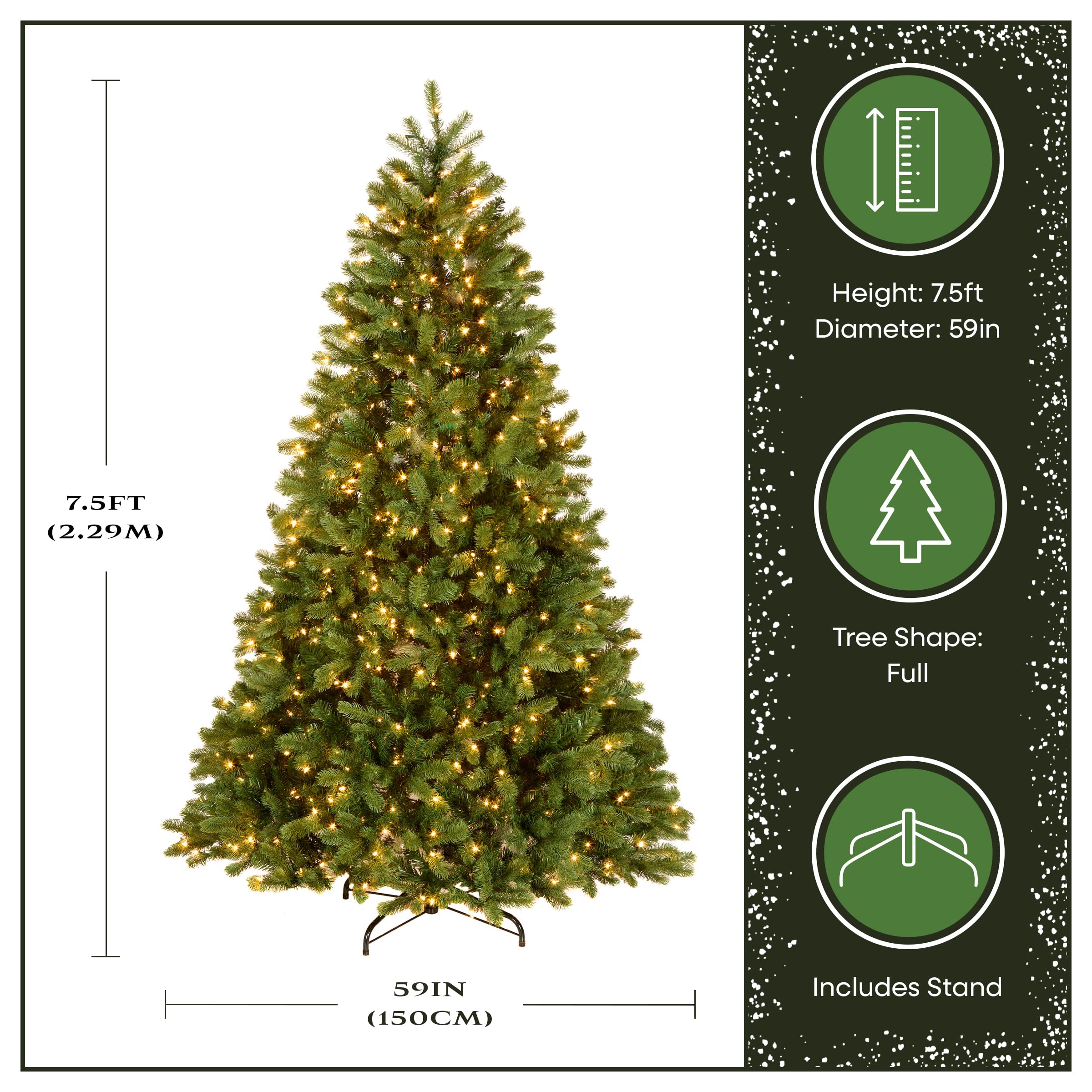 National Tree Company sturdy metal base providing stable support and safety