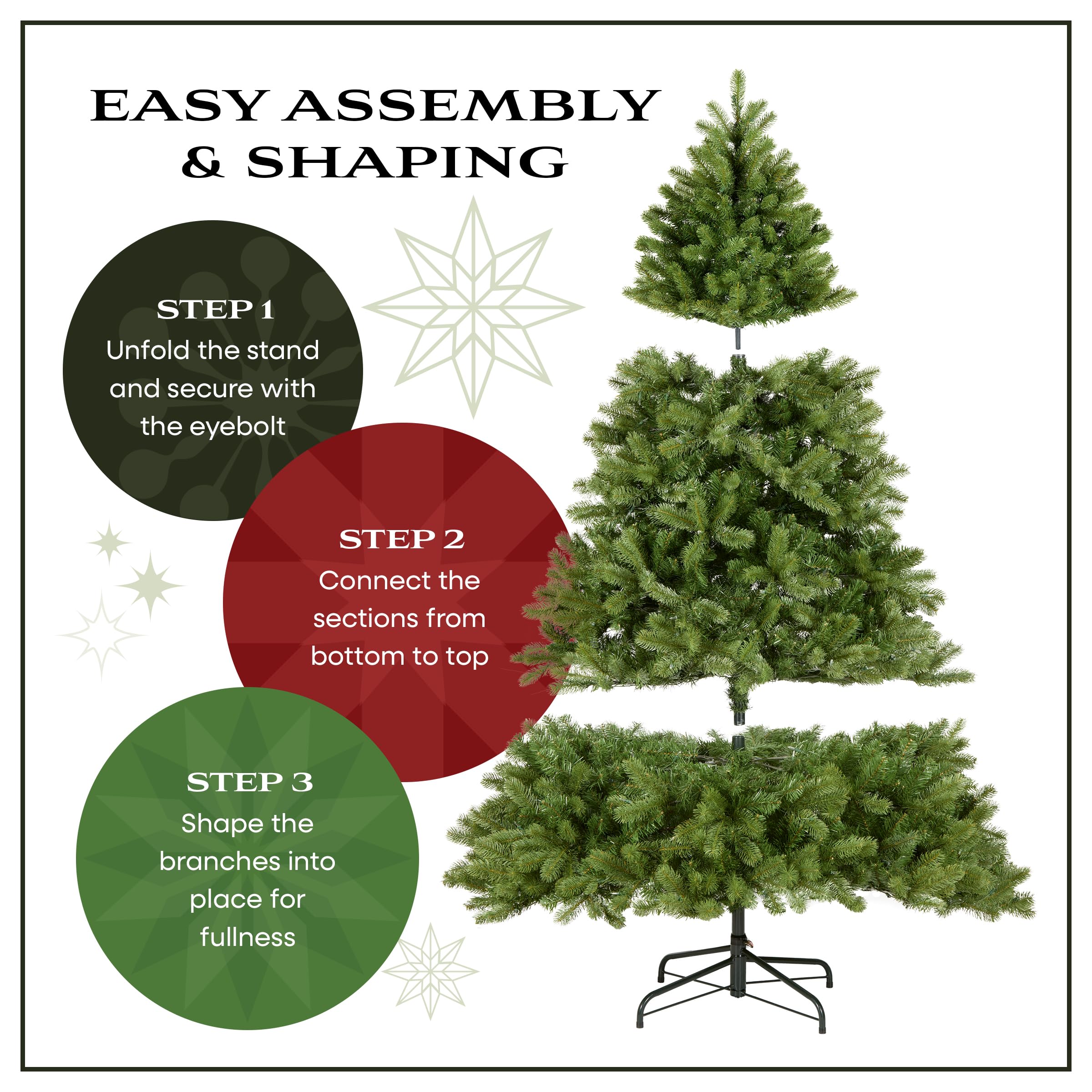 National Tree Company metal stand close-up showing sturdy support for steady, safe display