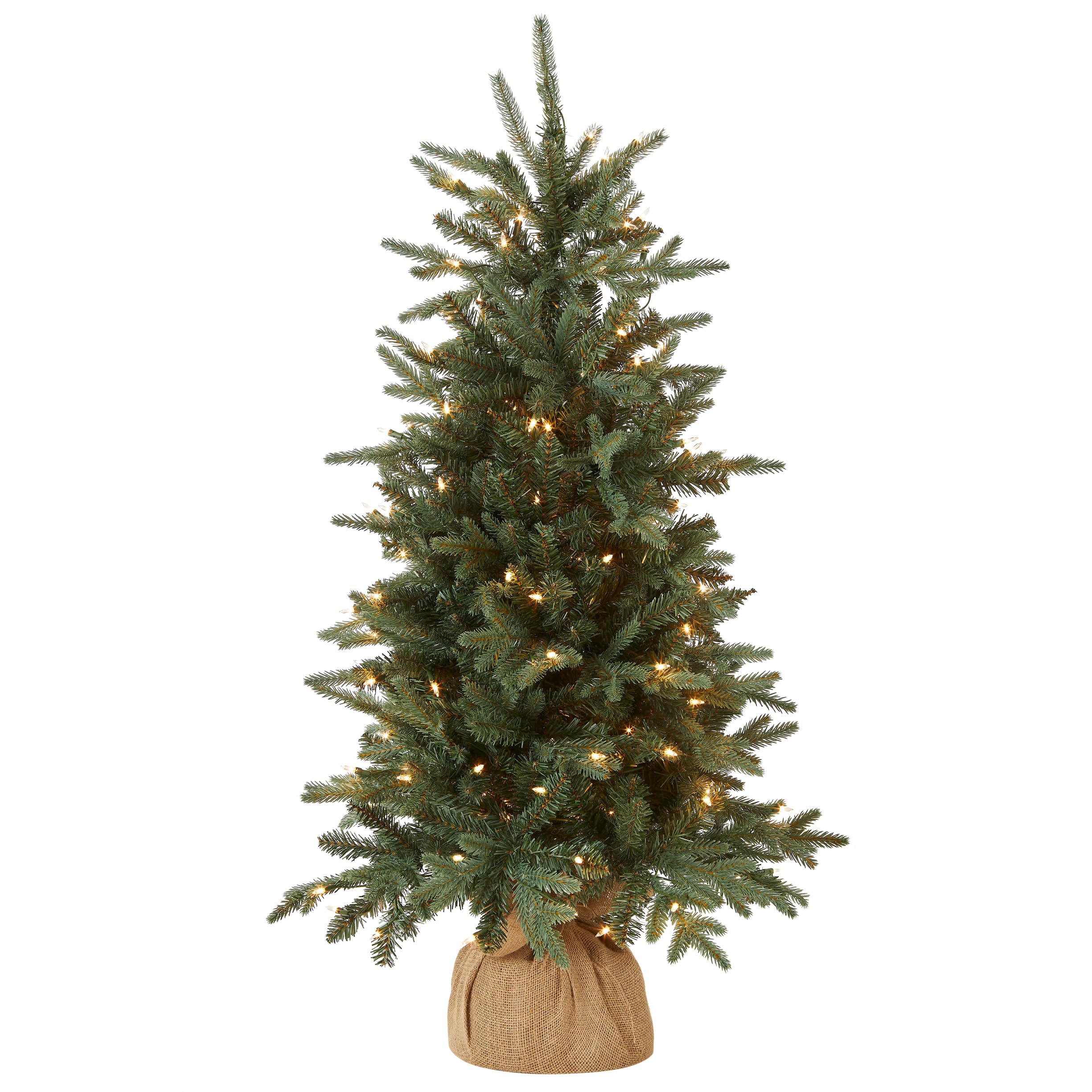 National Tree Company front view of 4ft mini tree showing full realistic shape and compact benefit