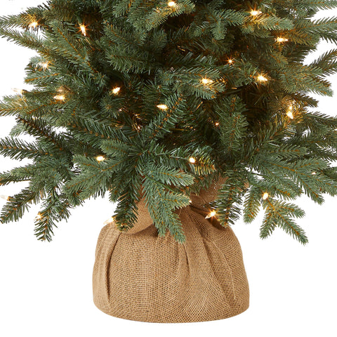 National Tree Company pre-lit lights glowing on branches illustrating easy setup and warm ambiance