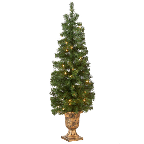 National Tree Company Montclair Spruce front view showing lifelike foliage and finished urn