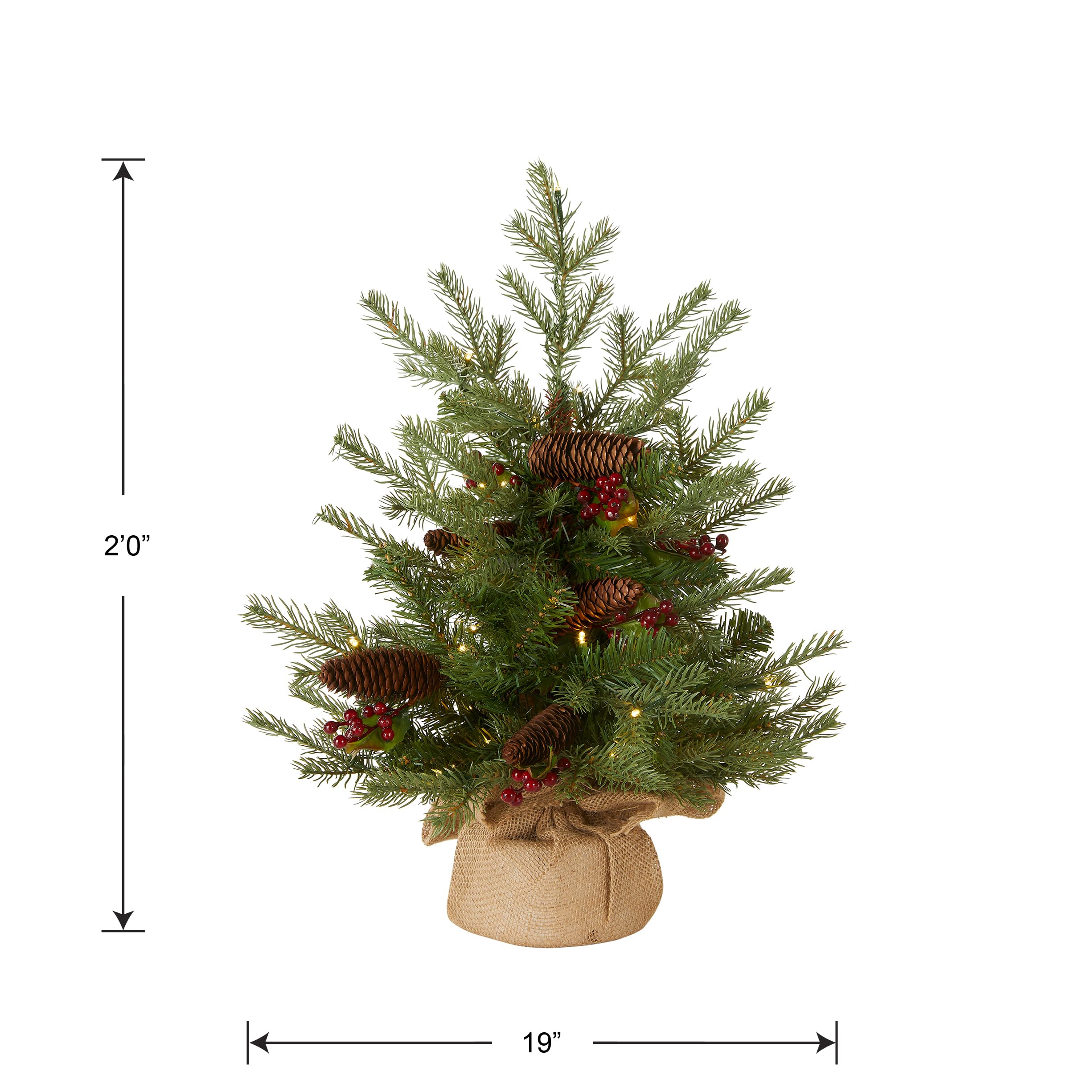 National Tree Company frosted pine cones and berry clusters adding seasonal detail
