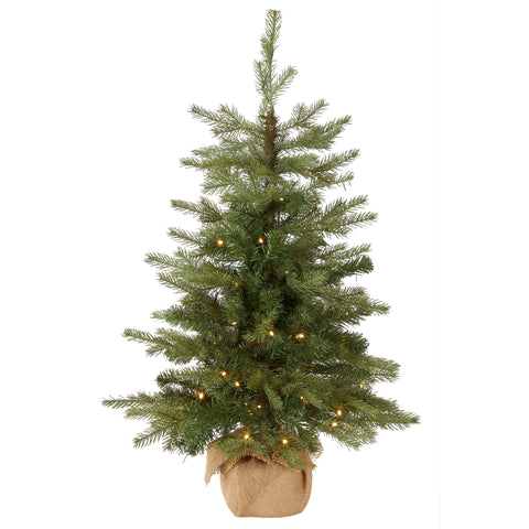 National Tree Company front view showing full three-foot spruce for compact spaces