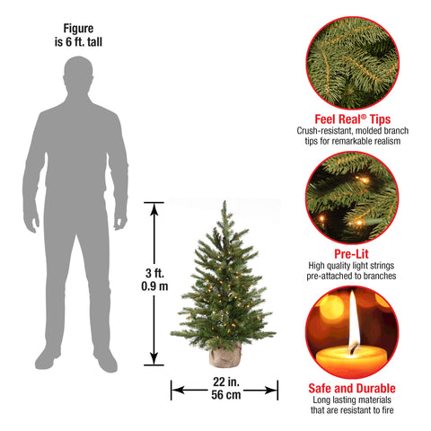 National Tree Company mini tree staged in living room offering compact, elegant decor benefit