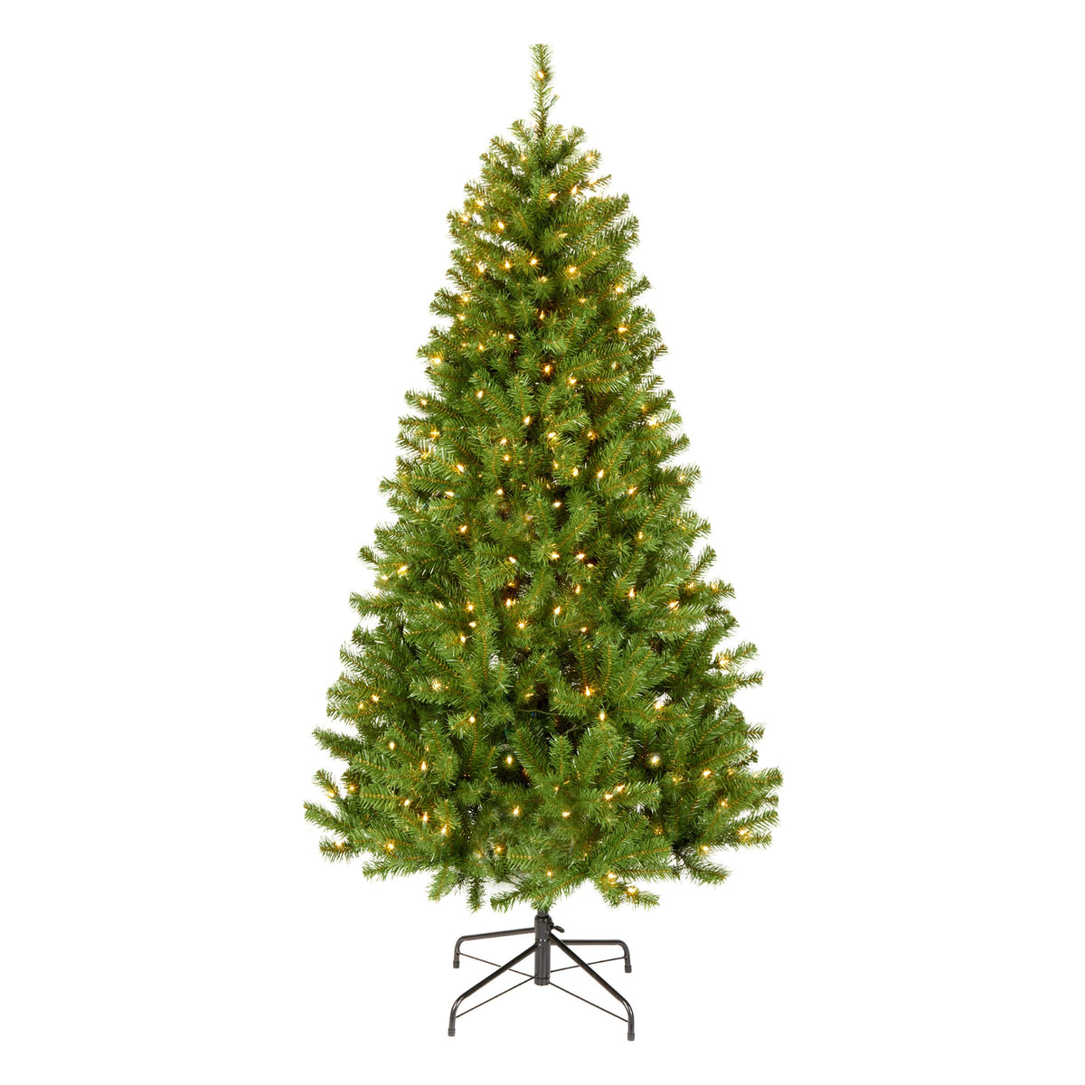 National Tree Company front view of full 6ft North Valley Spruce giving festive focal point
