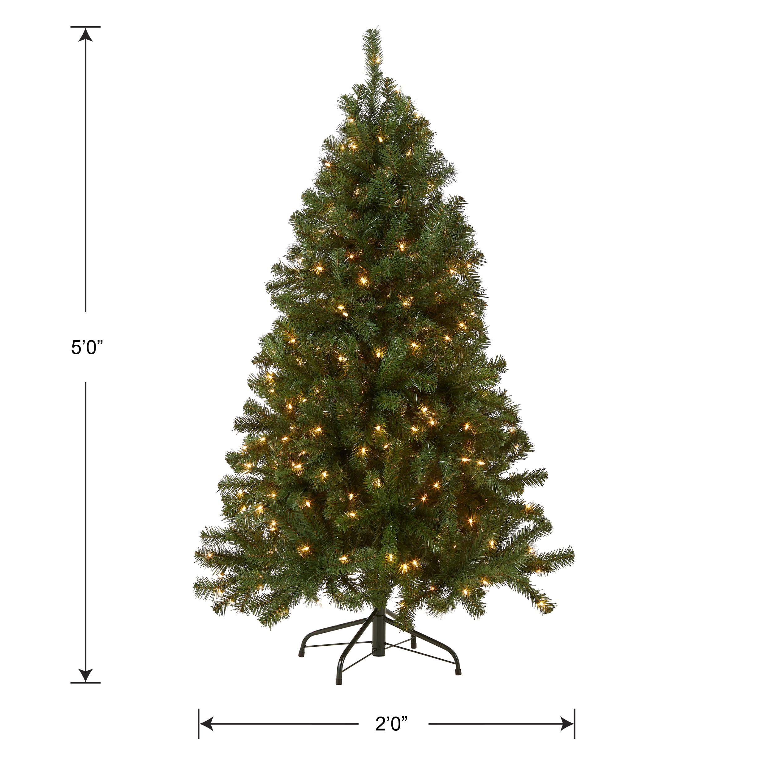 National Tree Company styled in living room showing compact height and festive focal benefit