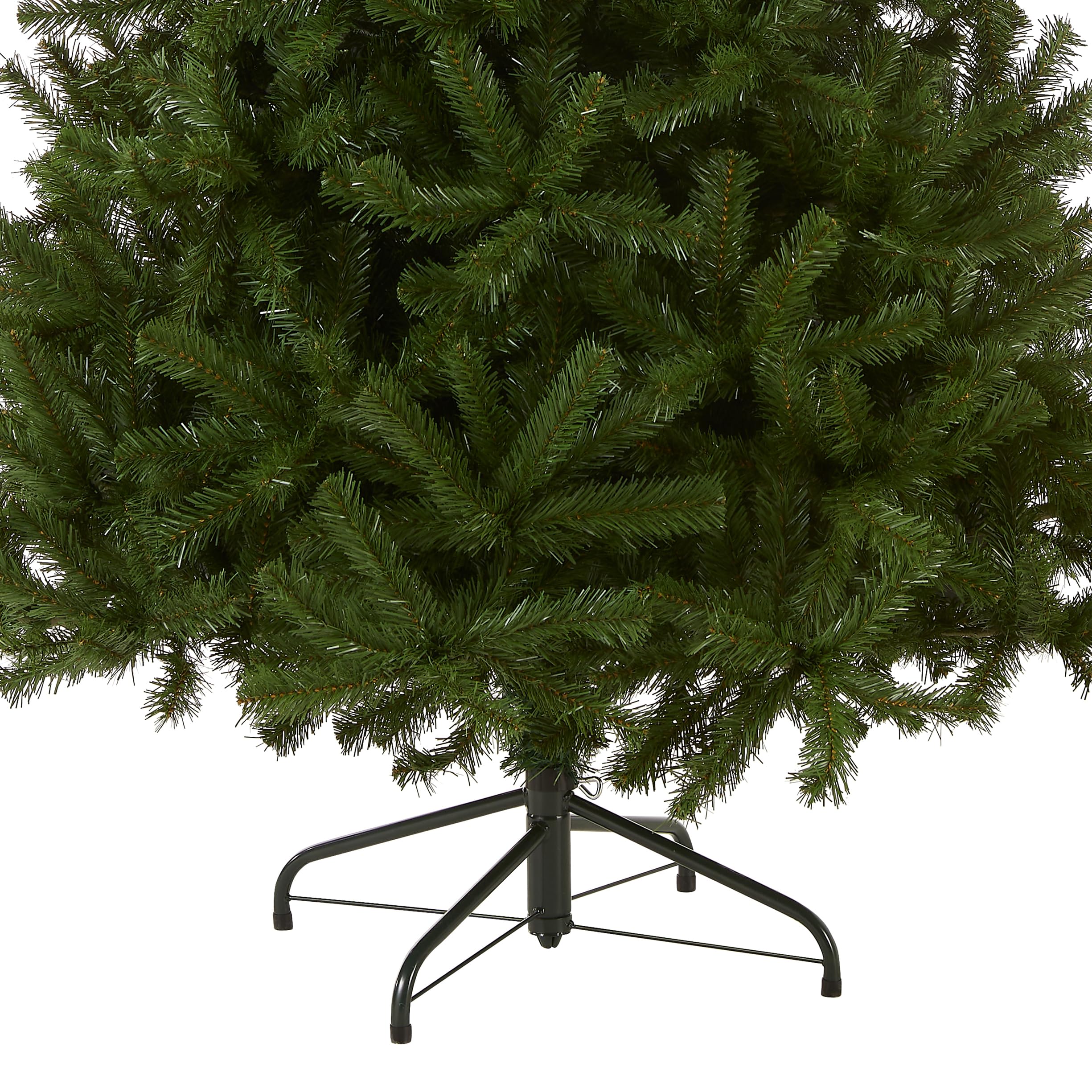 National Tree Company metal base detail showing sturdy support and stable placement benefit