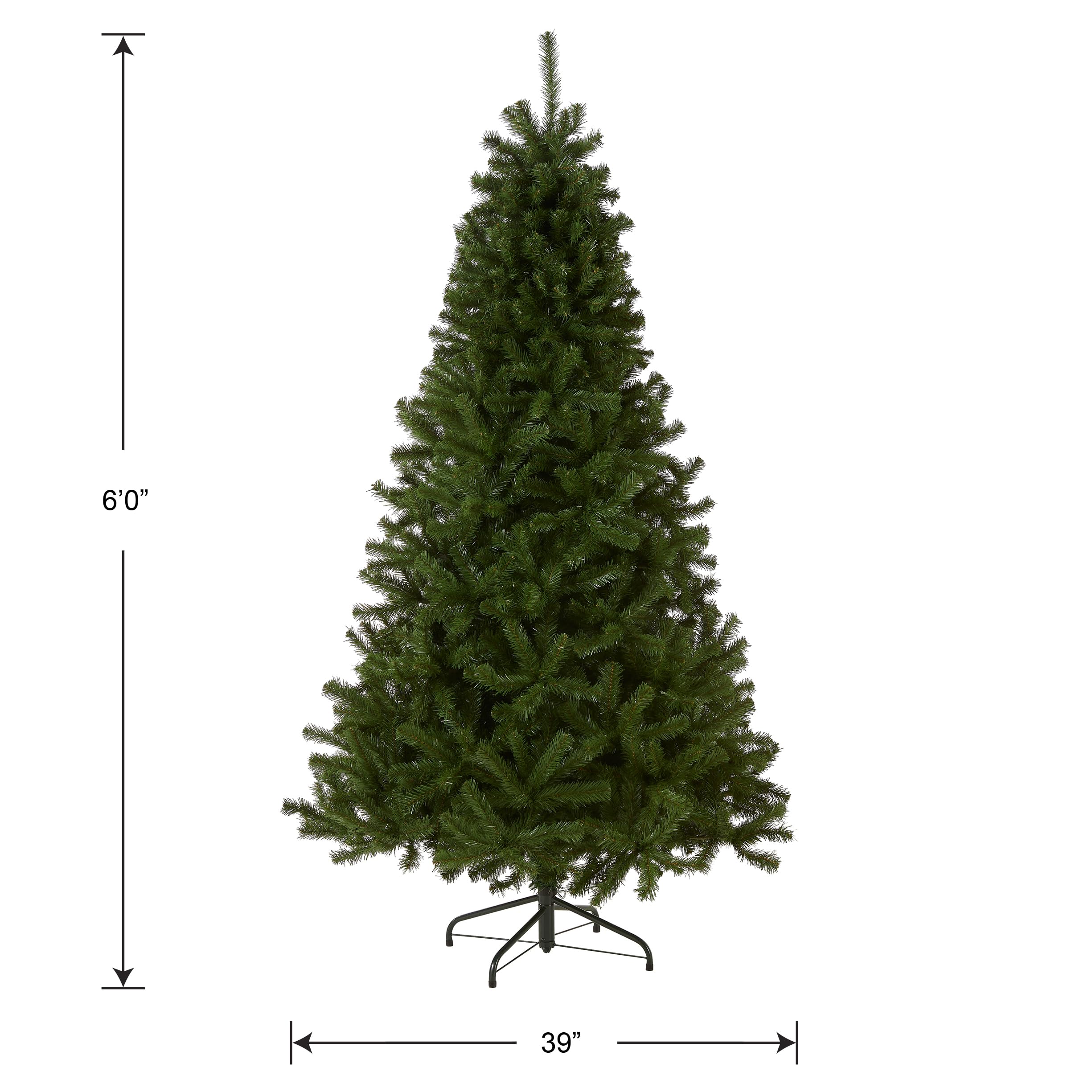 National Tree Company tree beside furniture showing scale and ideal room fit benefit