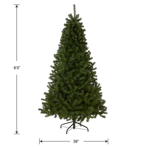 National Tree Company tree beside furniture showing scale and ideal room fit benefit