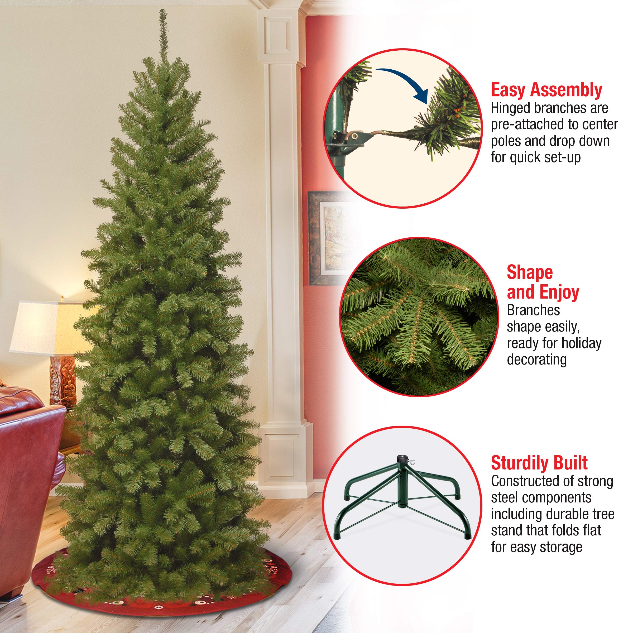 National Tree Company next to sofa illustrating 6ft height and scale