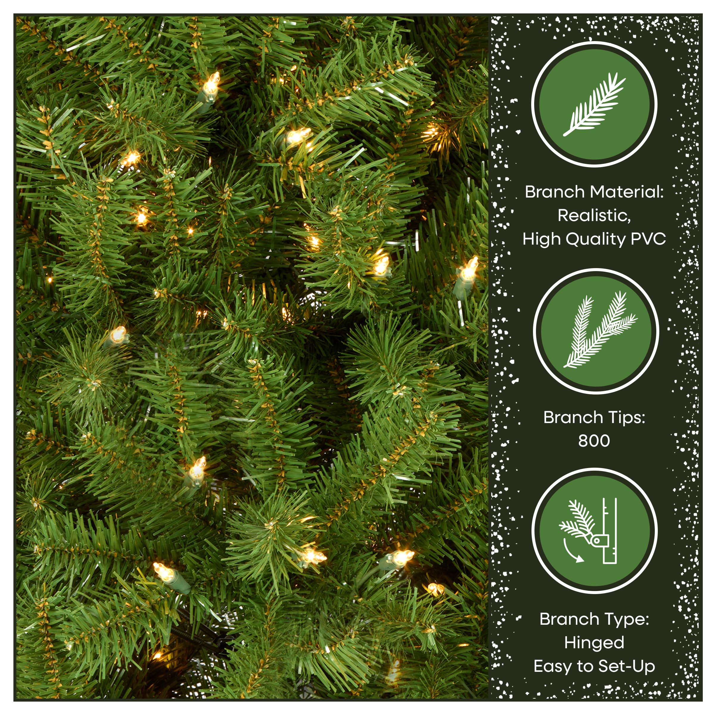 National Tree Company top branch tip close-up highlighting lifelike needle shape and strength