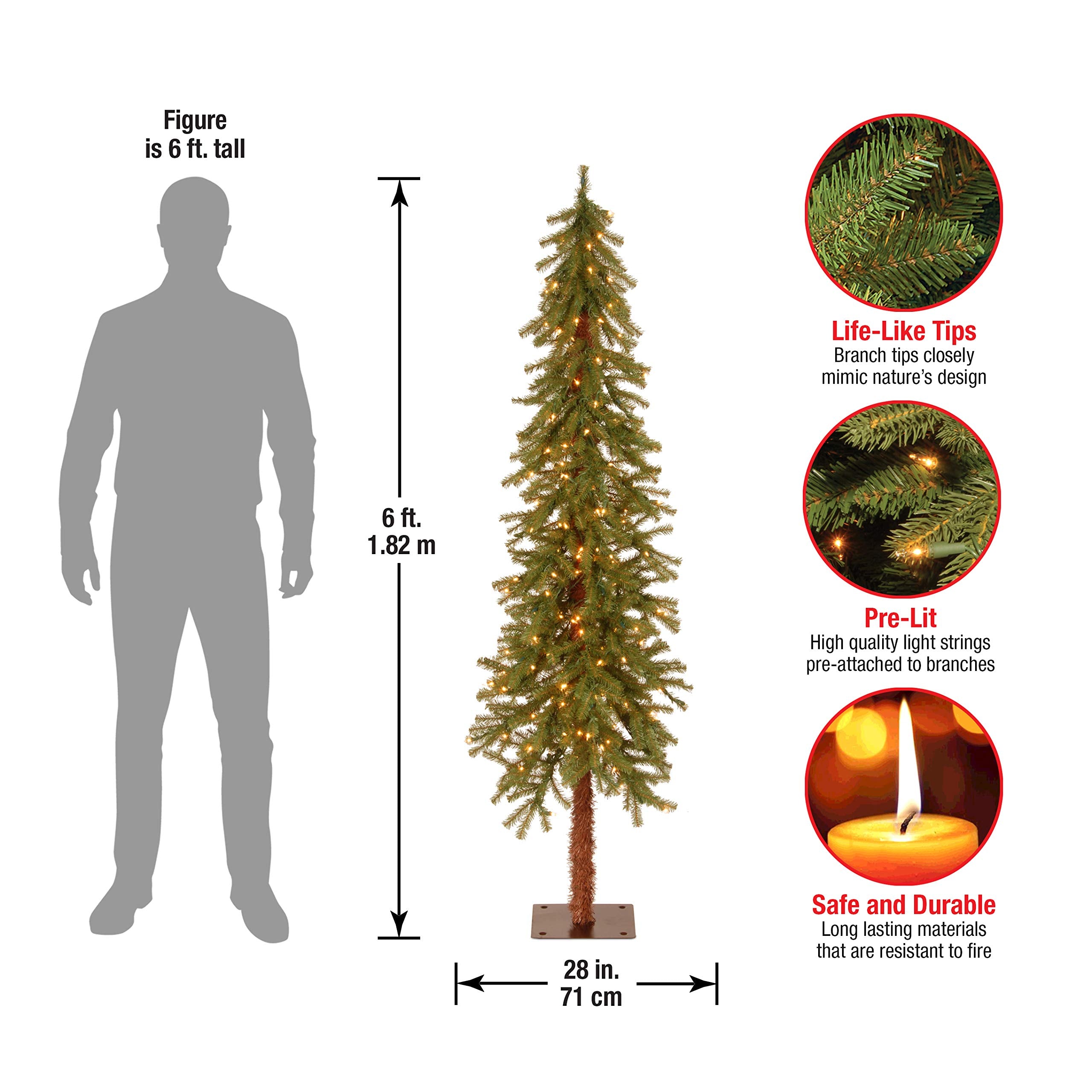 National Tree Company pre-lit light detail demonstrating even illumination and safety