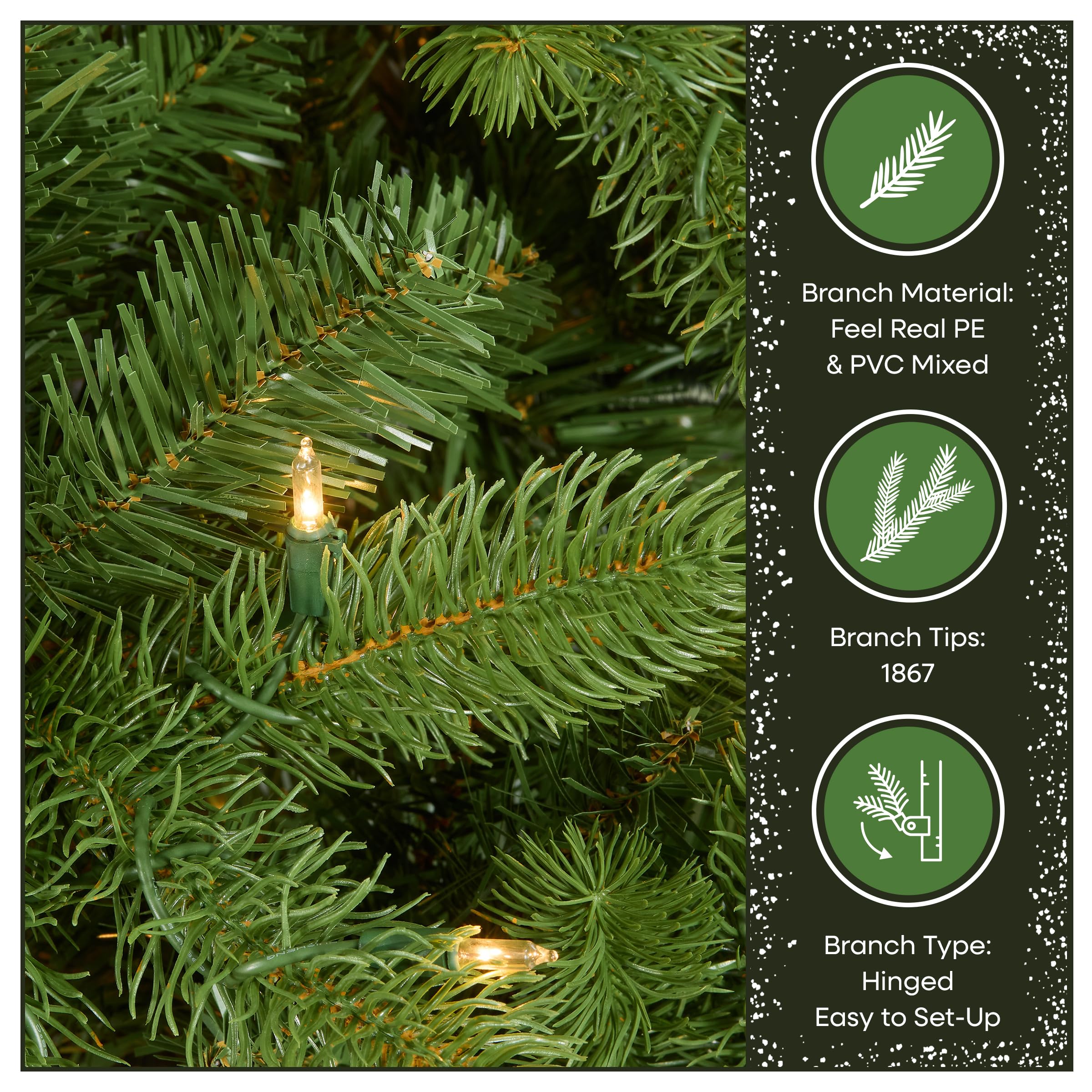 National Tree Company height scale comparison illustrating 7.5ft room fit