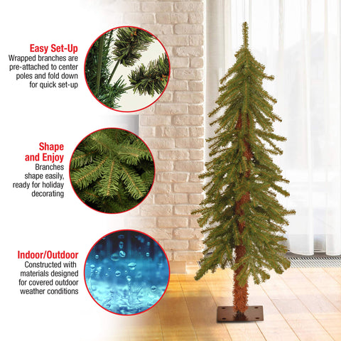 National Tree Company tree beside measuring tape showing 4ft height for sizing clarity