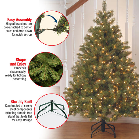 National Tree Company tree next to furniture showing scale and space-saving benefit