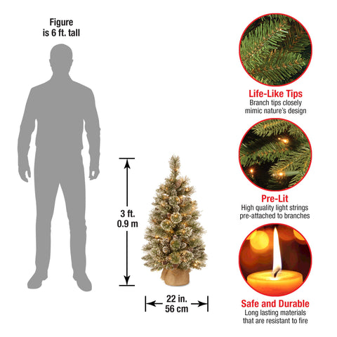 National Tree Company tree in living room showing pre-lit glow and space-saving benefit
