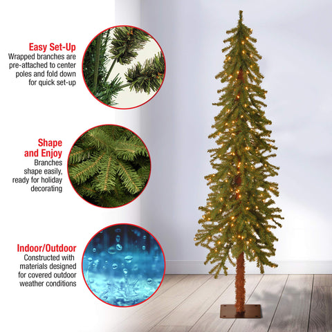 National Tree Company tree staged in living room showing festive ambiance and scale
