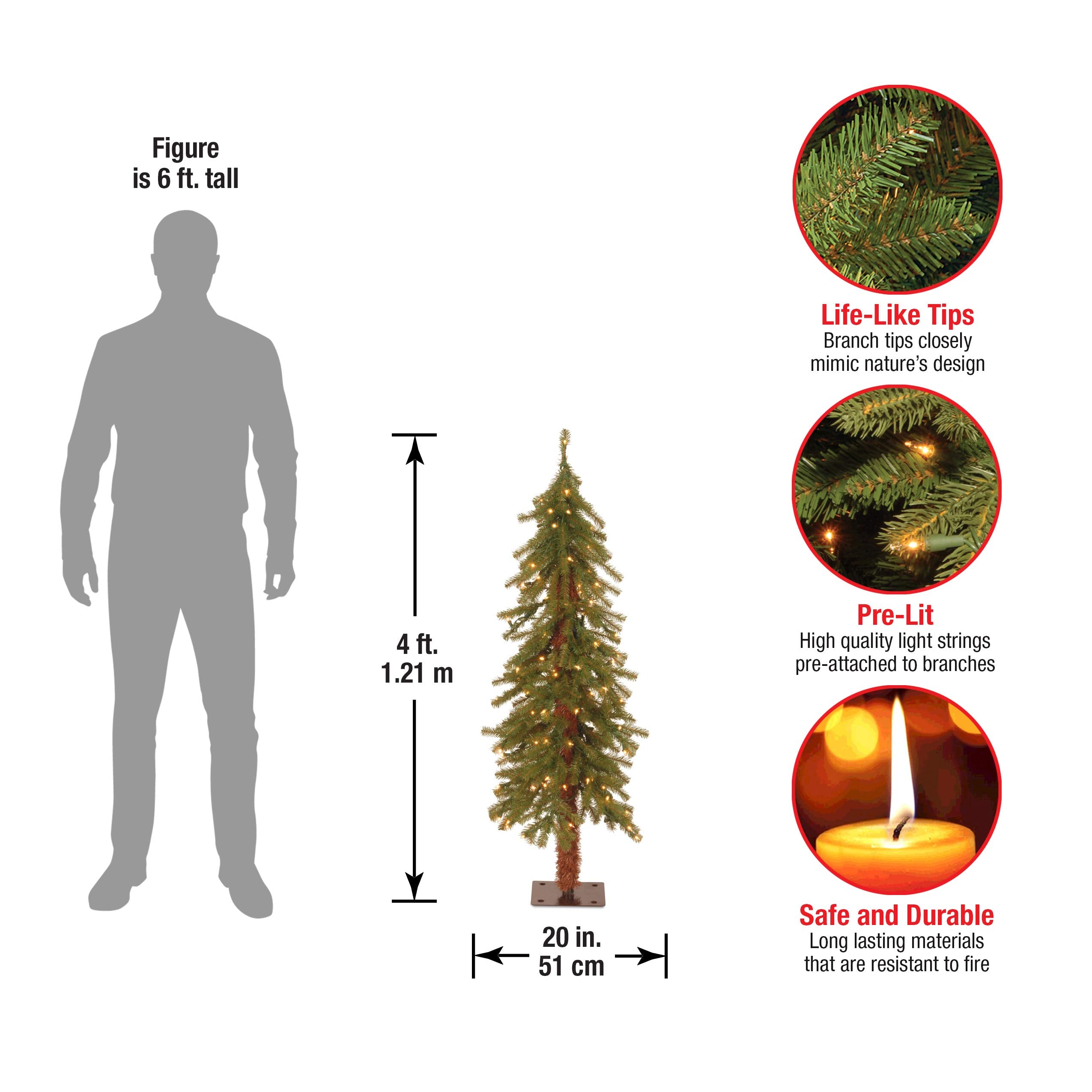 National Tree Company tree in small living room illustrating space-saving holiday impact