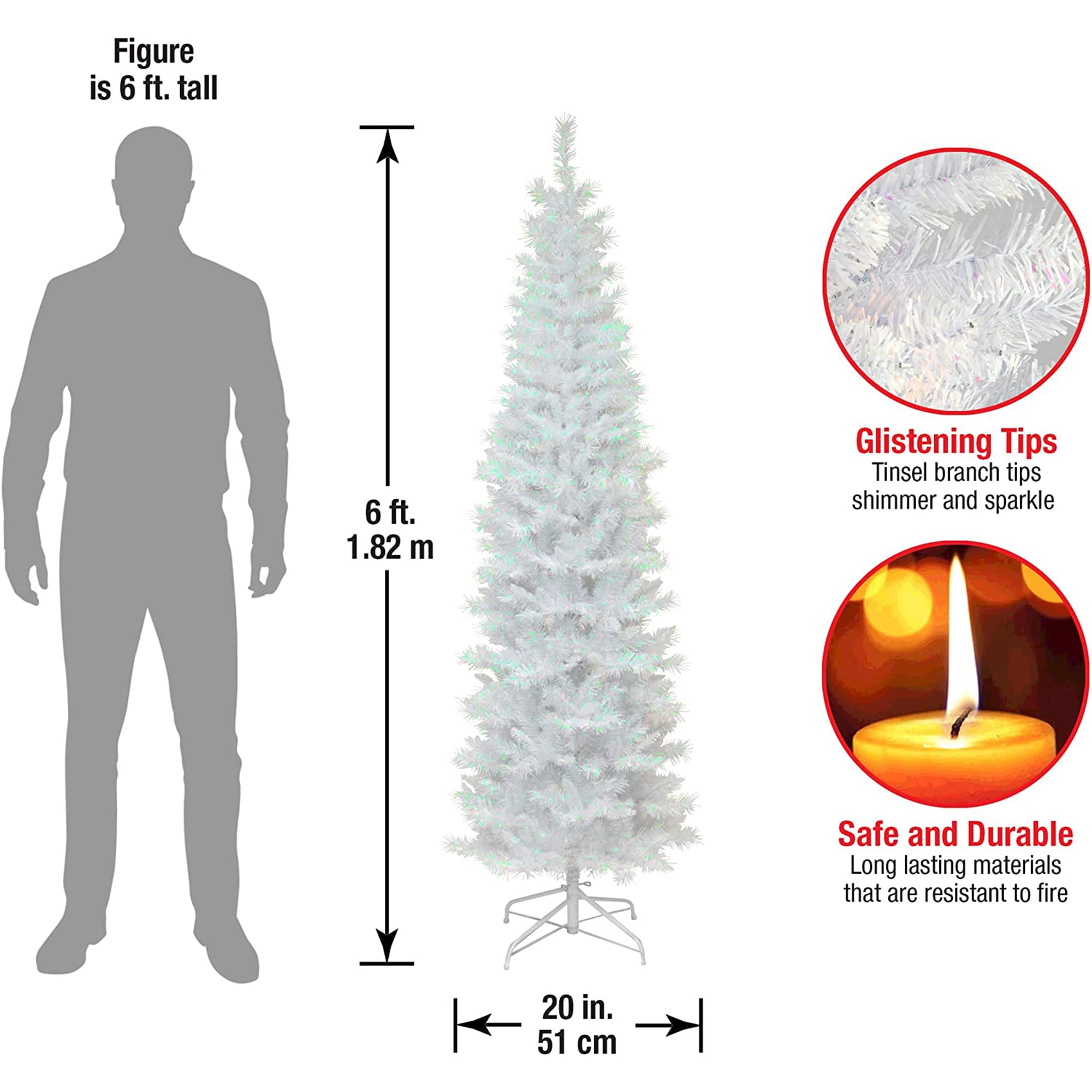 National Tree Company tree in living room setting demonstrating compact fit and decorative impact