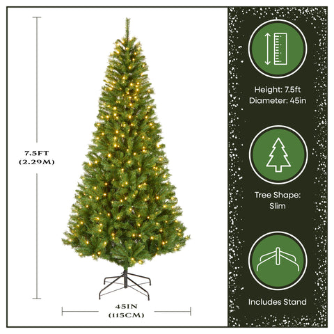 National Tree Company Winchester Pine metal stand detail showing sturdy base and stable display benefit