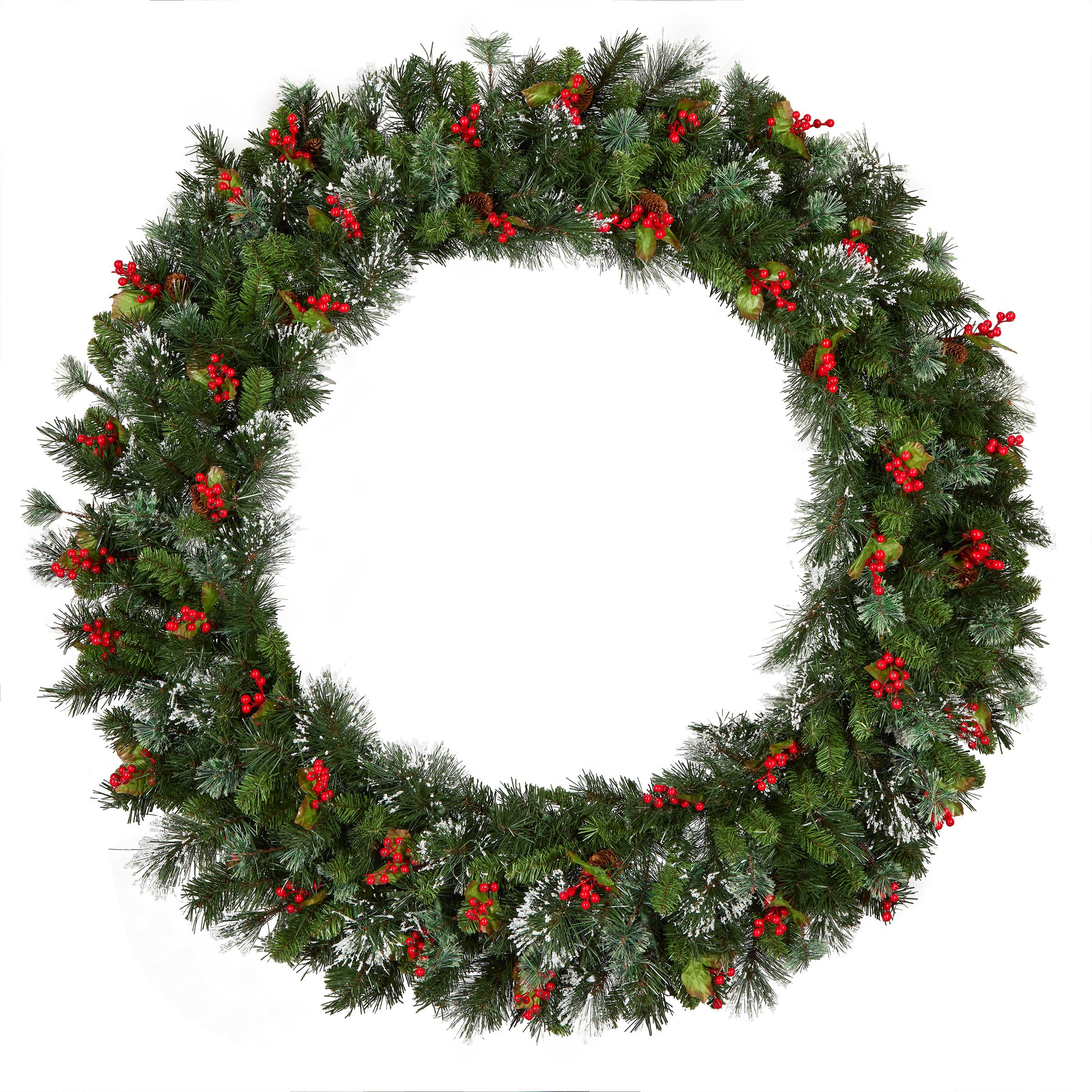 National Tree Company front view of 48in wreath showing full shape and decoration benefits