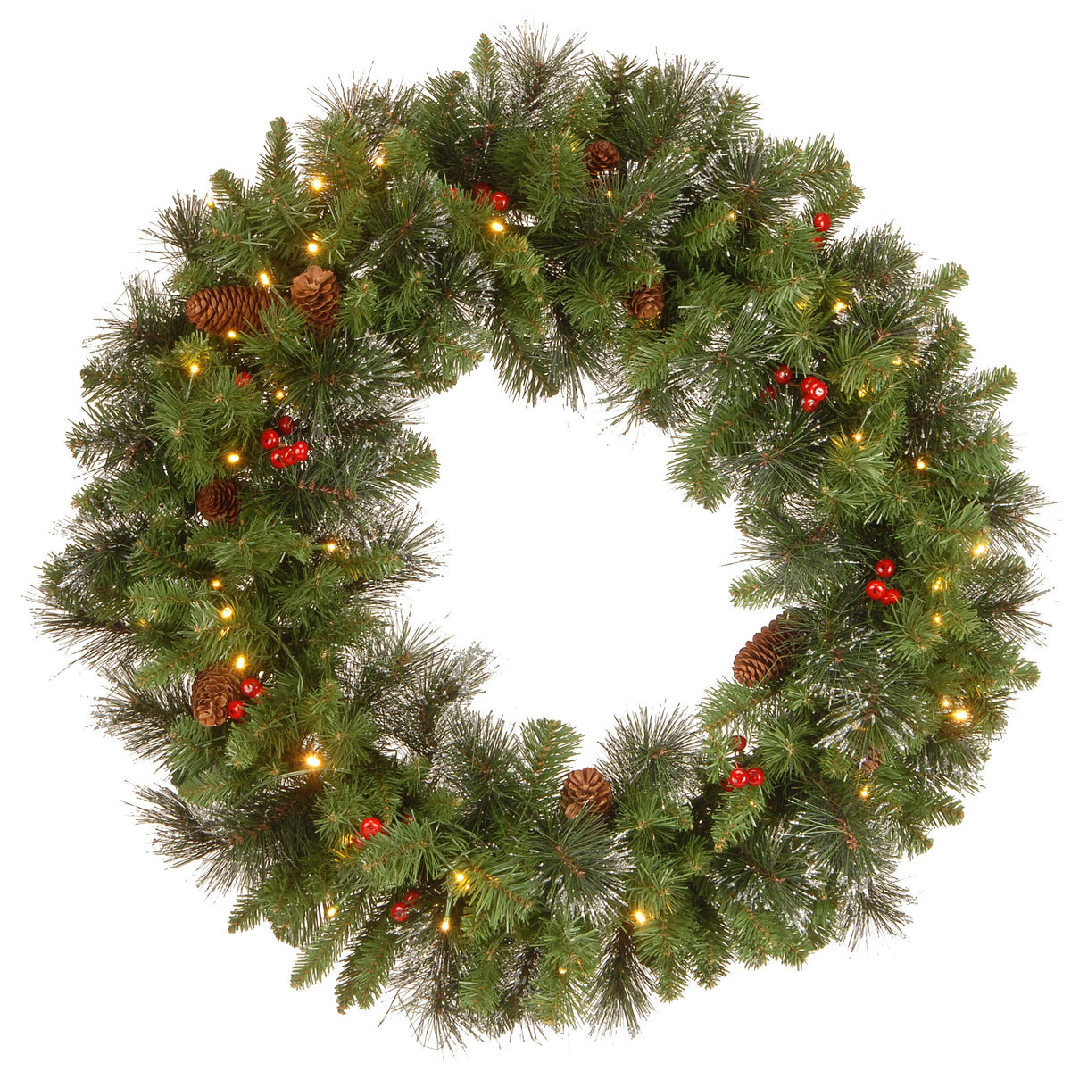 National Tree Company Crestwood Spruce wreath front view showing full lifelike greenery and festive appeal