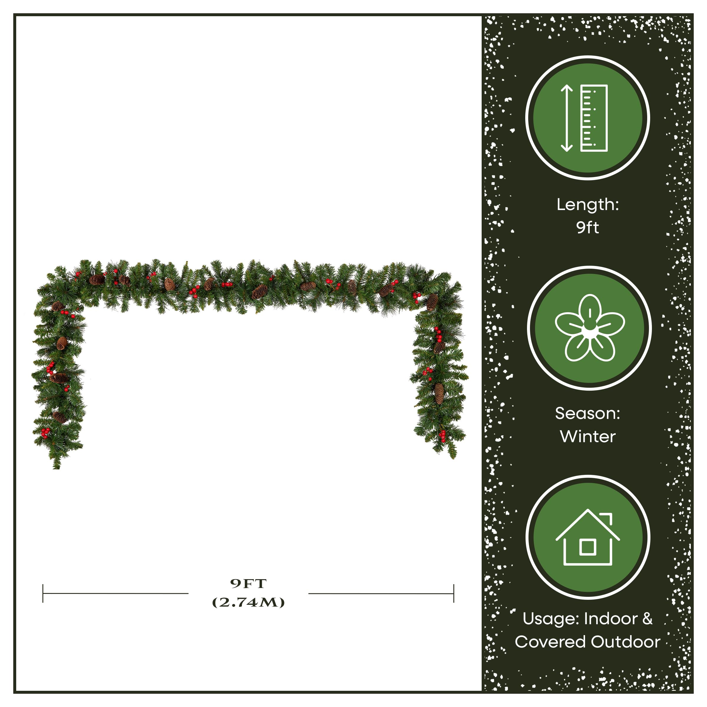 National Tree Company garland lit on a mantel creating warm festive ambiance