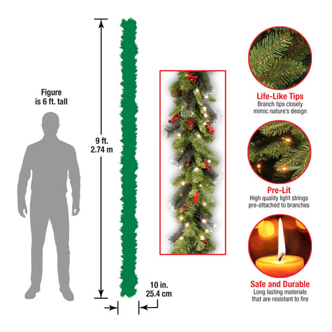 National Tree Company garland draped on covered porch enhancing outdoor holiday décor