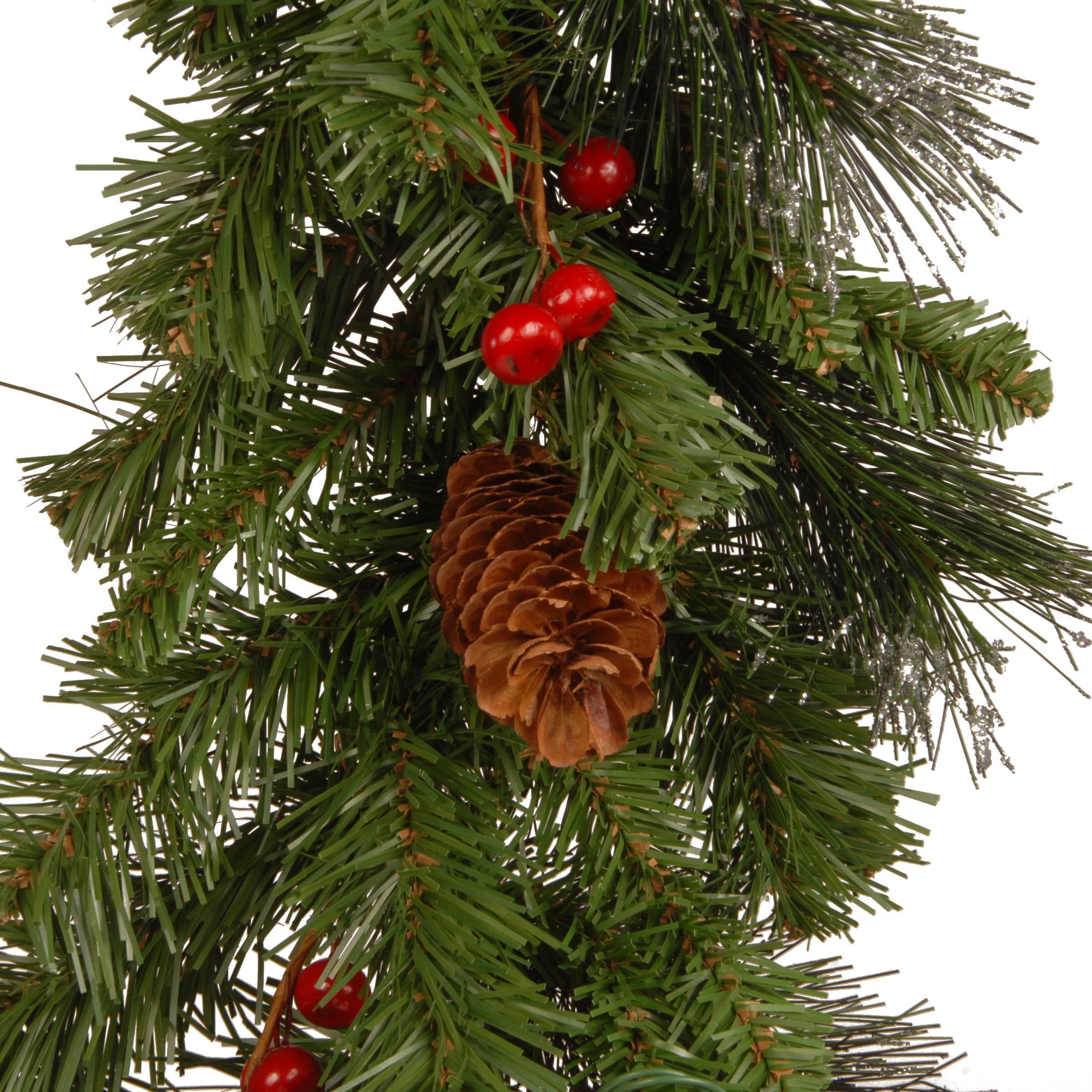 National Tree Company pine cones and berry clusters accenting garland for natural charm