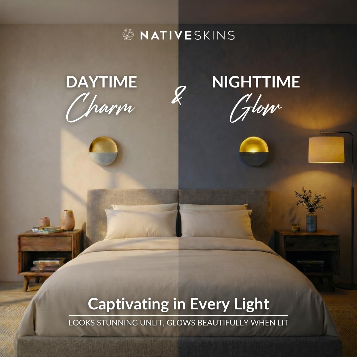 NativeSkins scale shot with tea light showing accurate 6.5 inch size