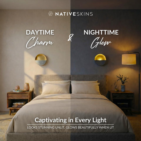 NativeSkins scale shot with tea light showing accurate 6.5 inch size