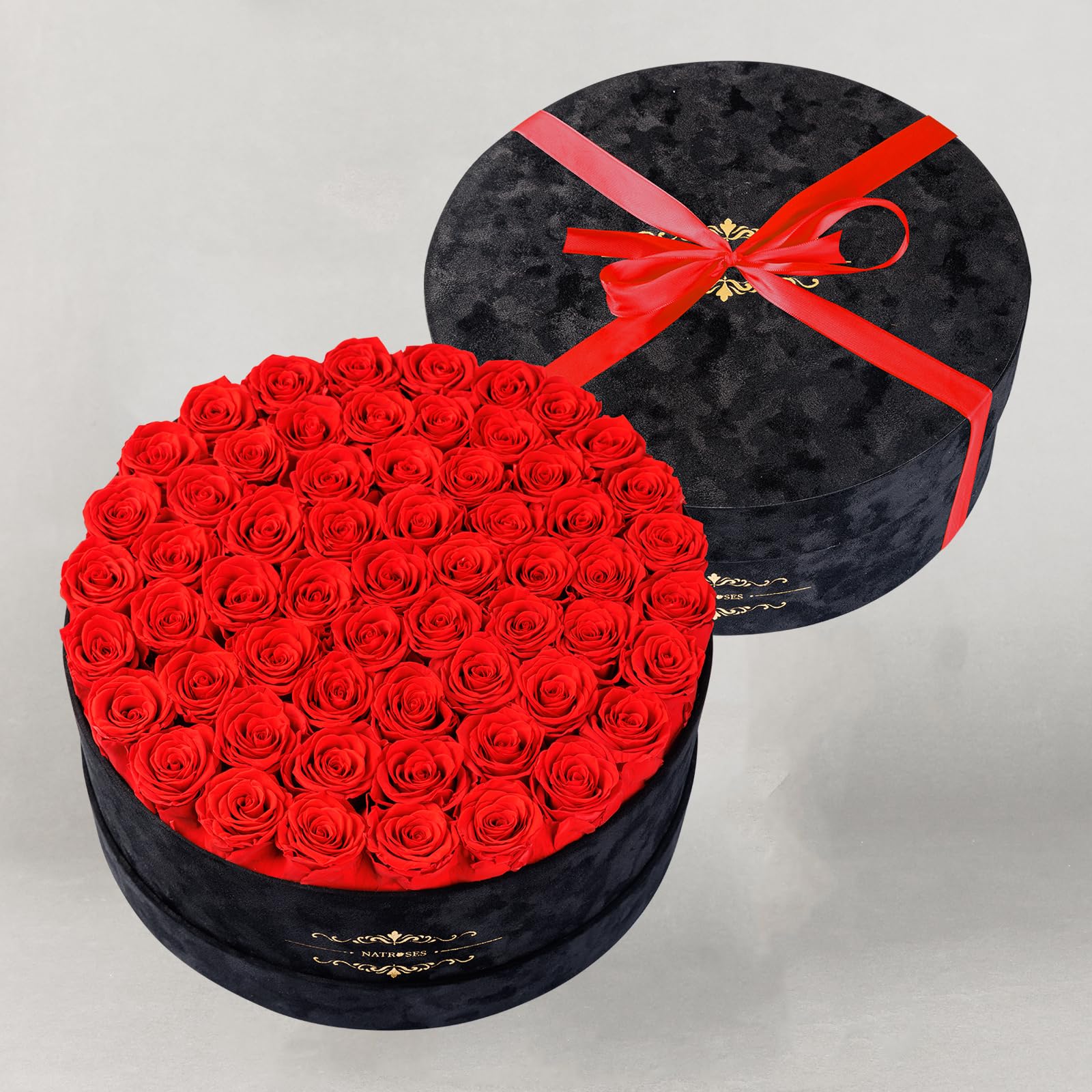 NATROSES lifestyle display on table for home décor and long-lasting beauty