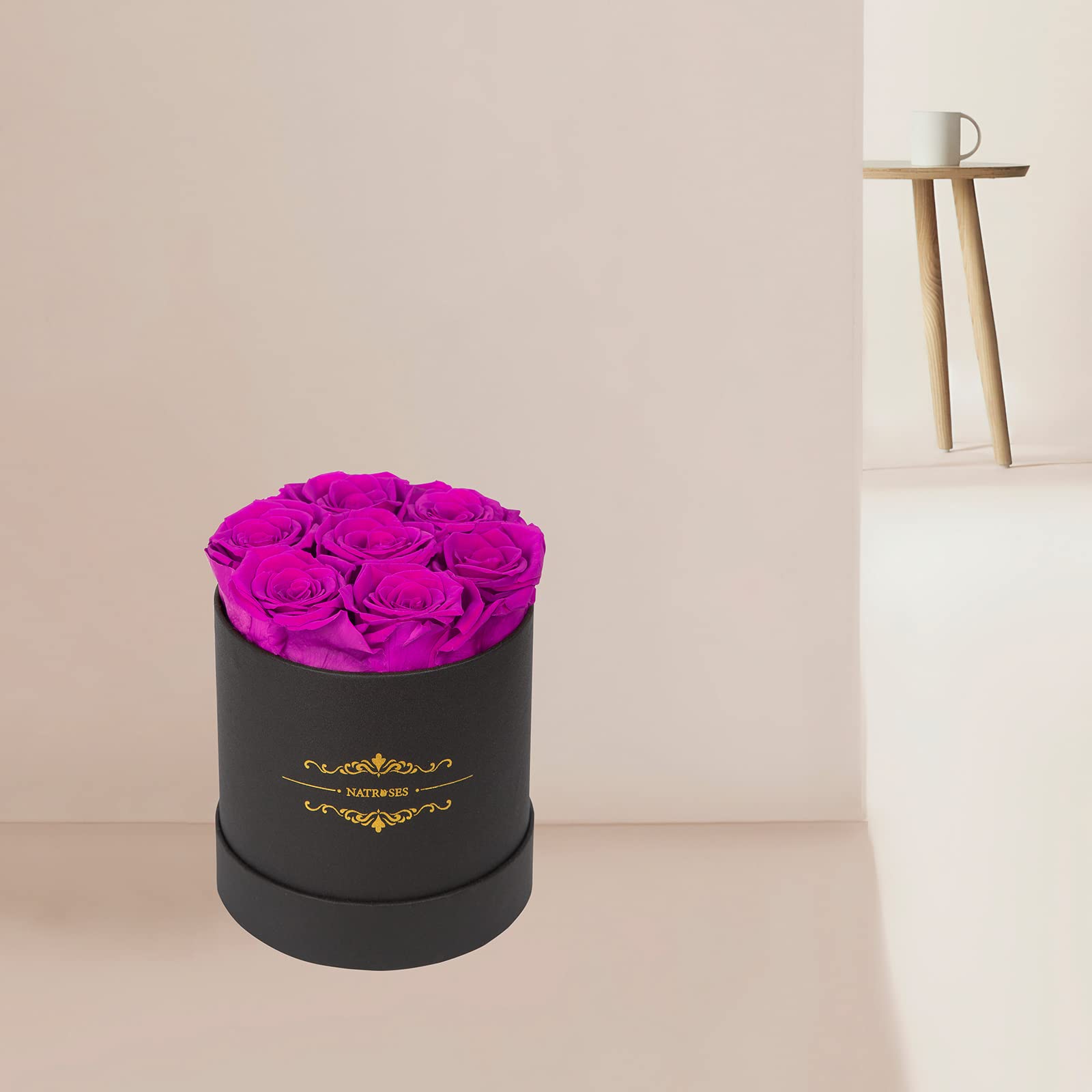 NATROSES rose next to ruler showing 2–2.5 inch size for reliable scale