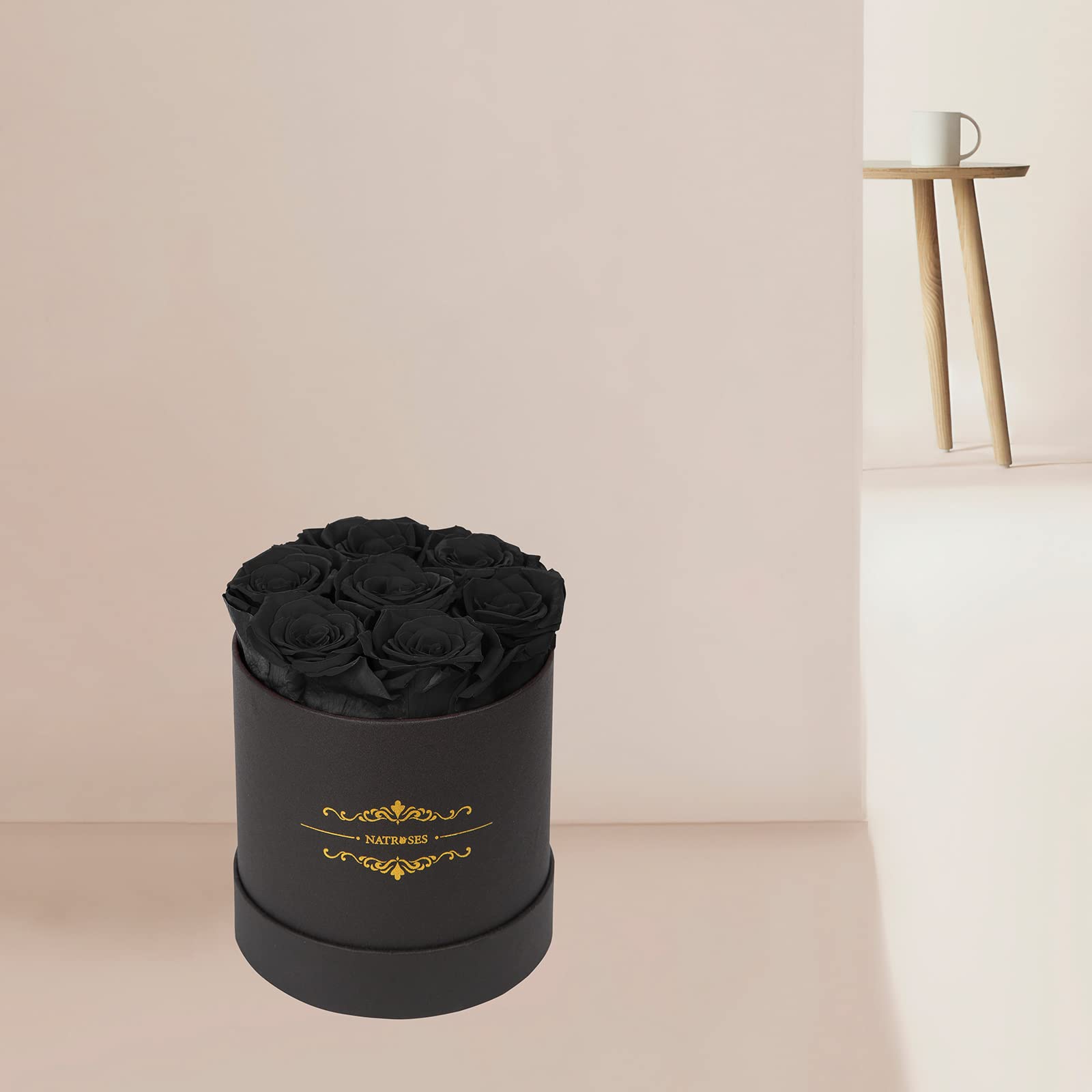 NATROSES hand holding box for scale revealing compact dimensions and easy gifting advantage