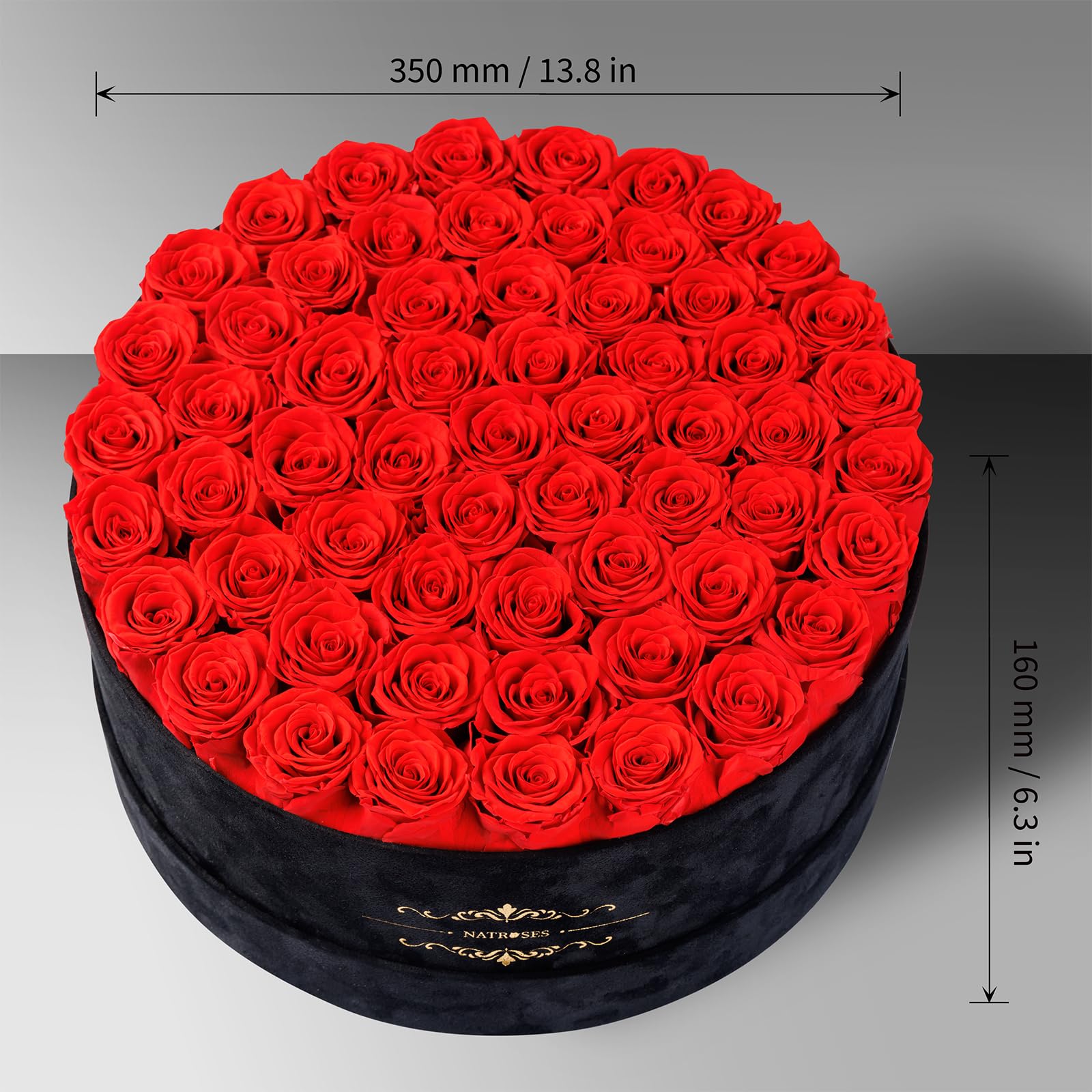 NATROSES close-up of black velvet box texture highlighting premium finish