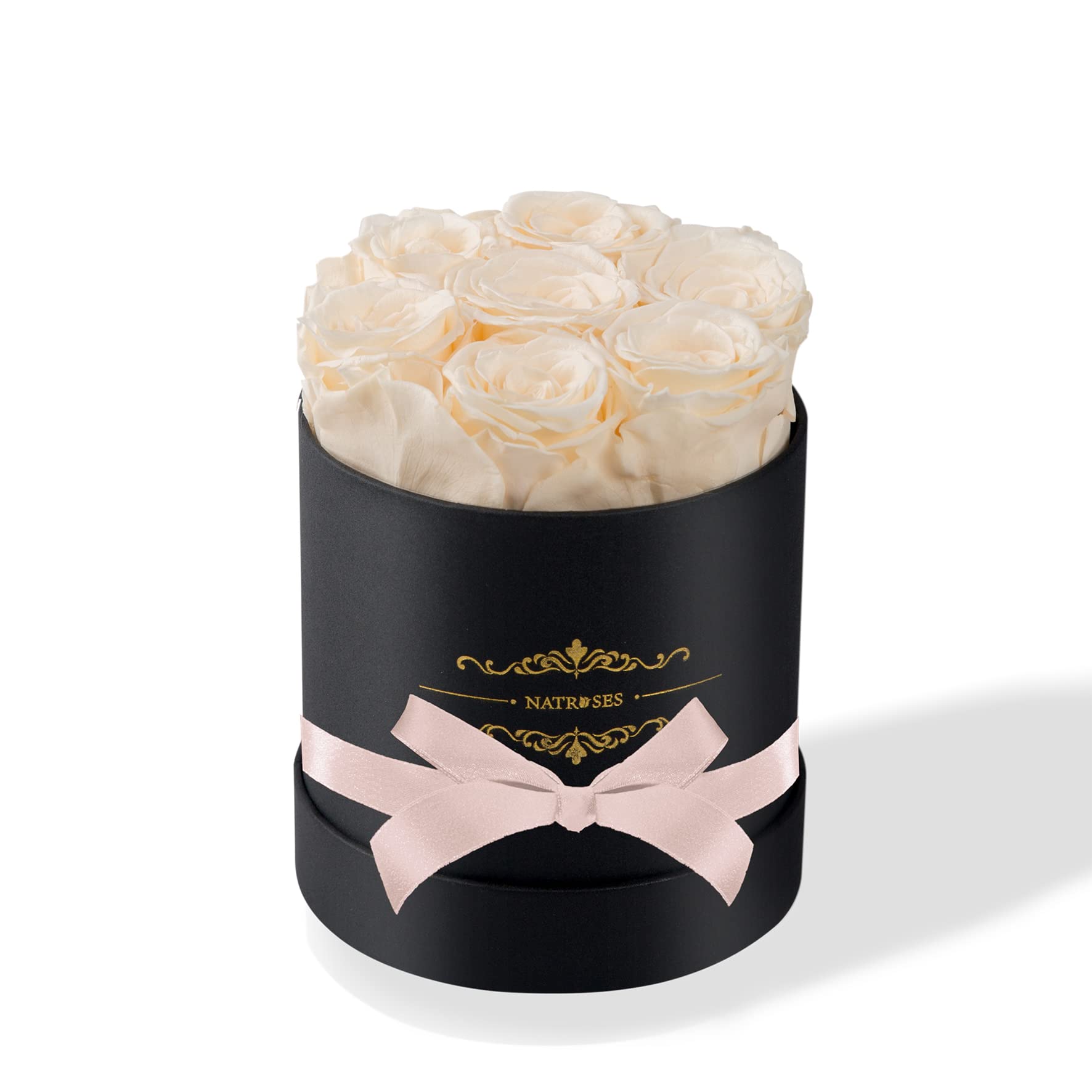 NATROSES front packaging presenting a ready-to-gift preserved rose box with elegant finish