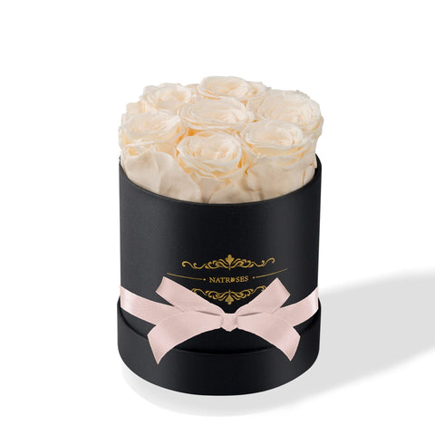 NATROSES front packaging presenting a ready-to-gift preserved rose box with elegant finish