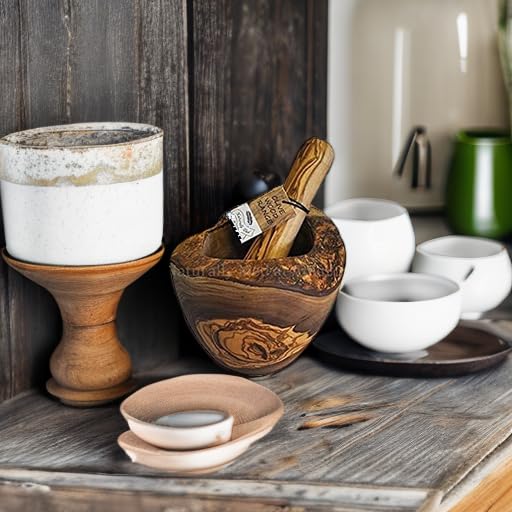 Naturally Med mortar size shown in hand to illustrate compact, countertop-friendly scale