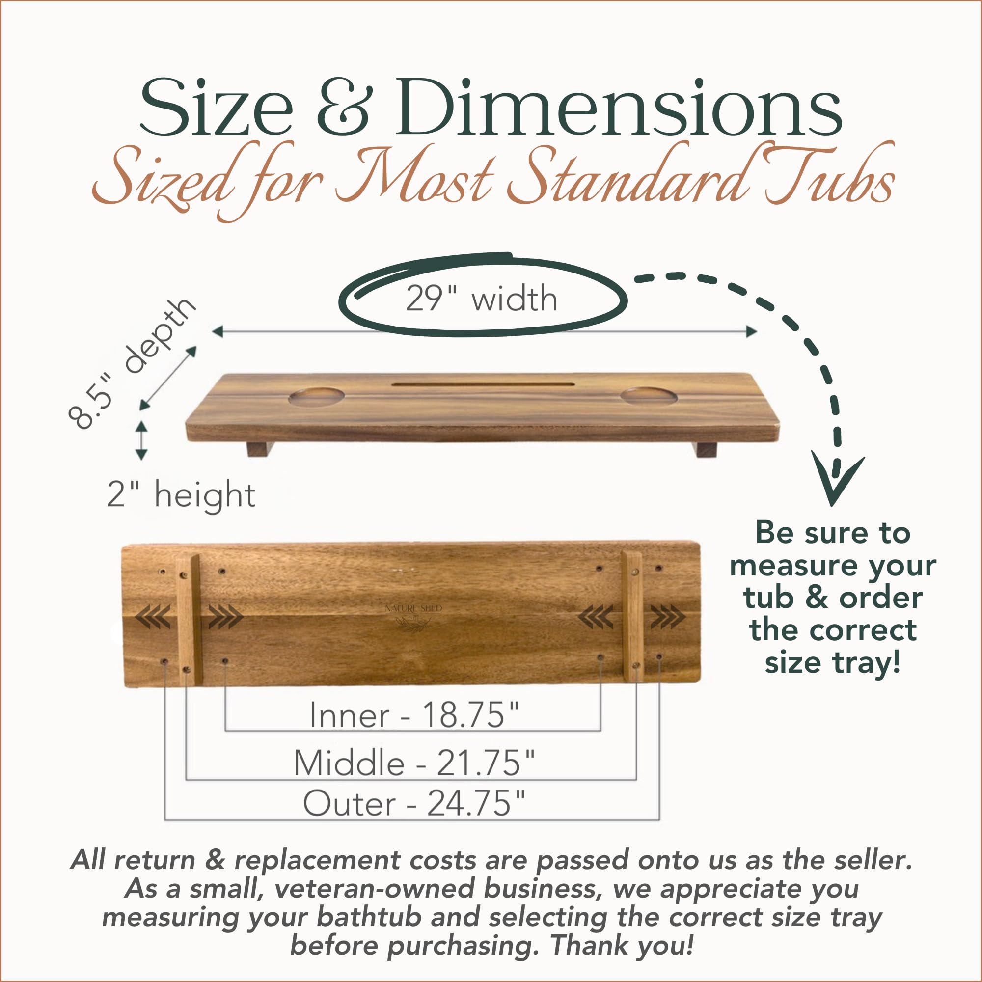 Nature Shed acacia tray device slot closeup securing phone and tablet for safer use