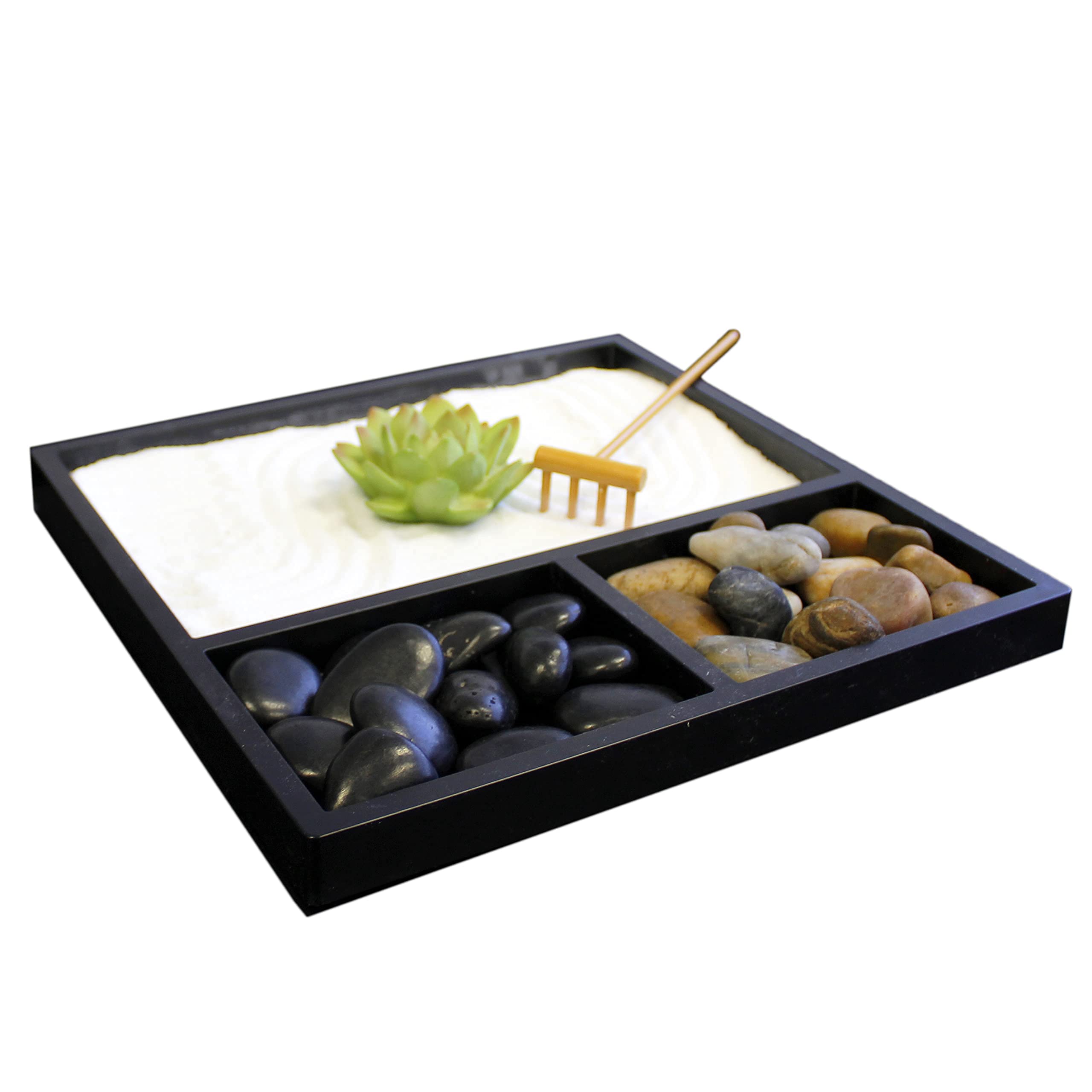 Nature's Mark river and black stones arranged for contrast and balance benefit