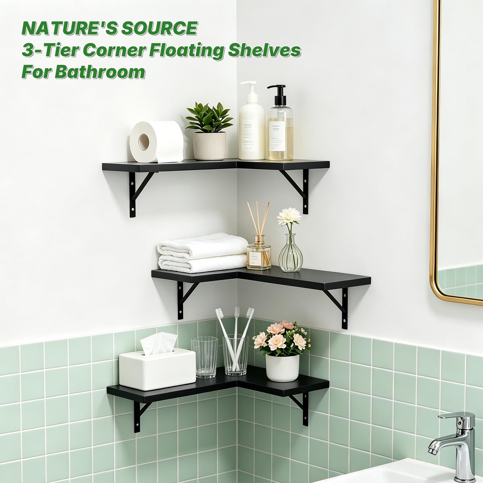 NATURE'S SOURCE triangular metal bracket detail showing sturdy support and stable mounting
