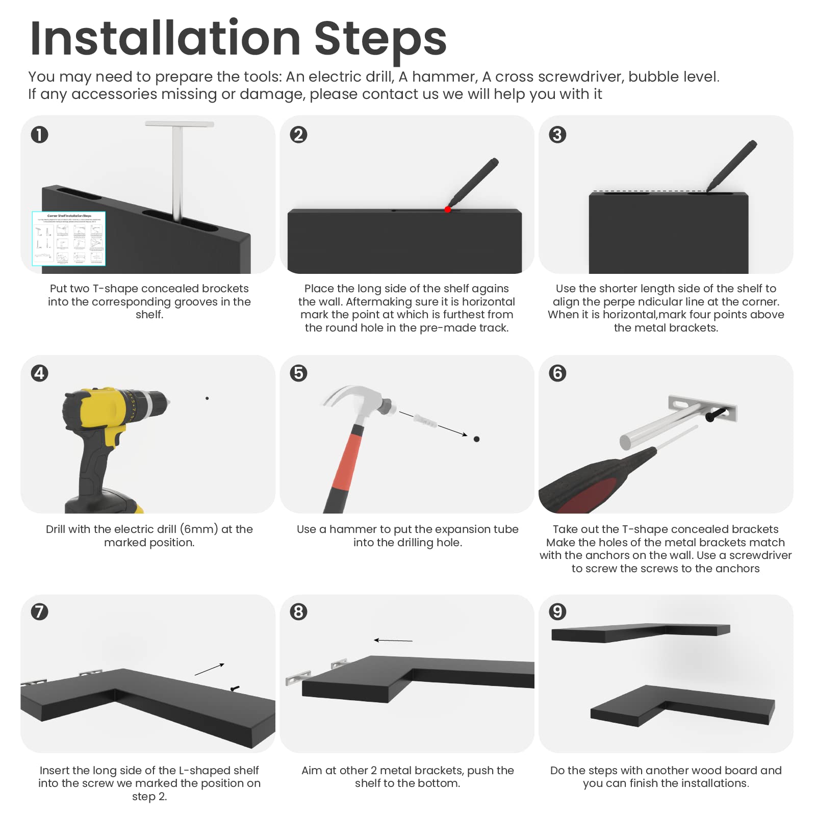 NATURE'S SOURCE installation kit with screws anchors and screwdriver showing ready-to-mount convenience benefit