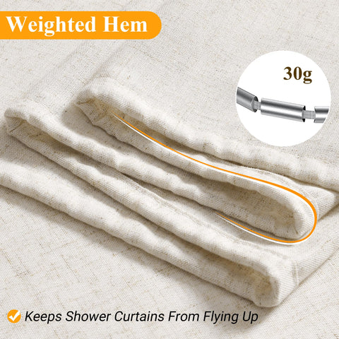 Naturoom scale and length 84in beside bathtub showing proper fit and coverage