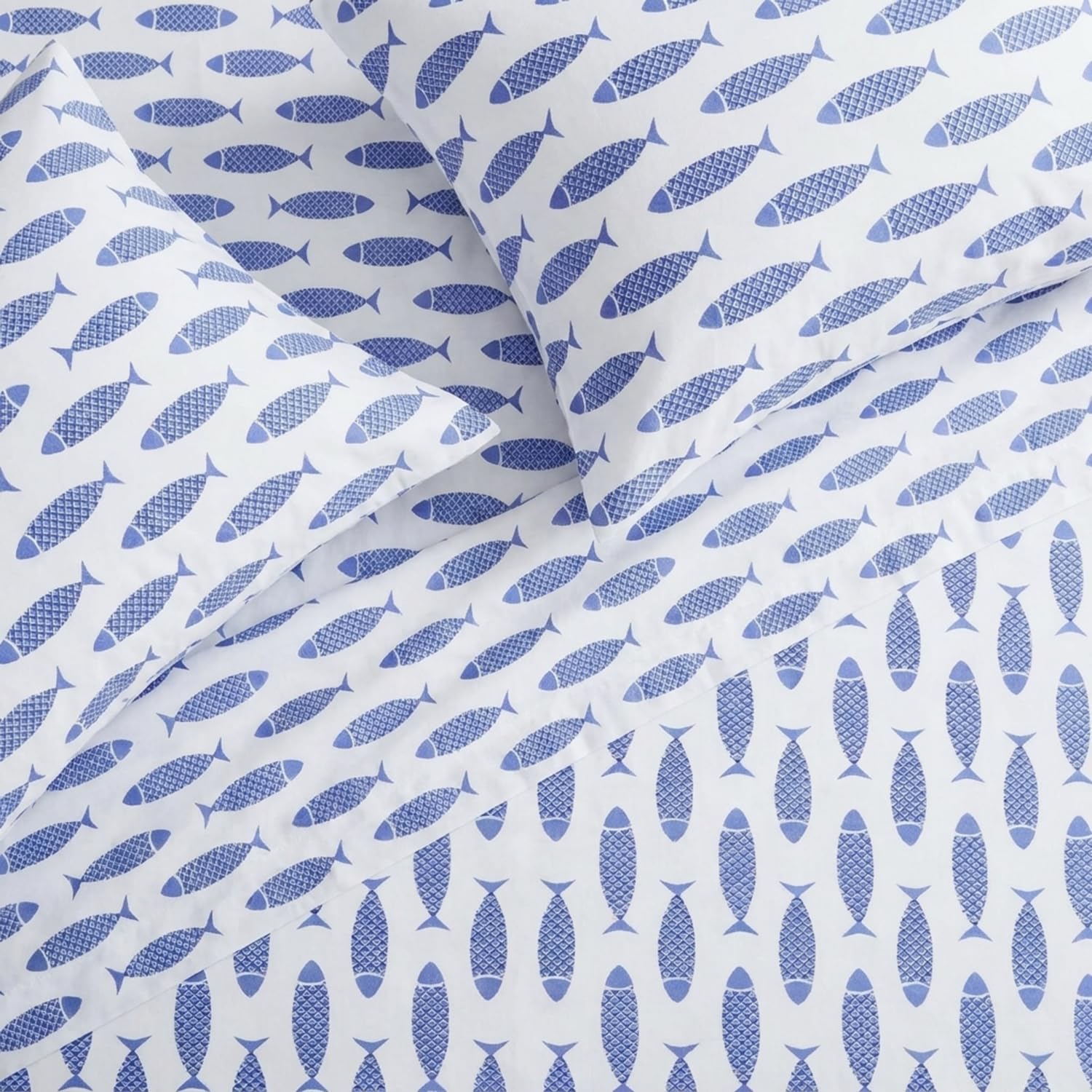 Nautica fitted sheet deep pocket stretched on mattress for secure fit