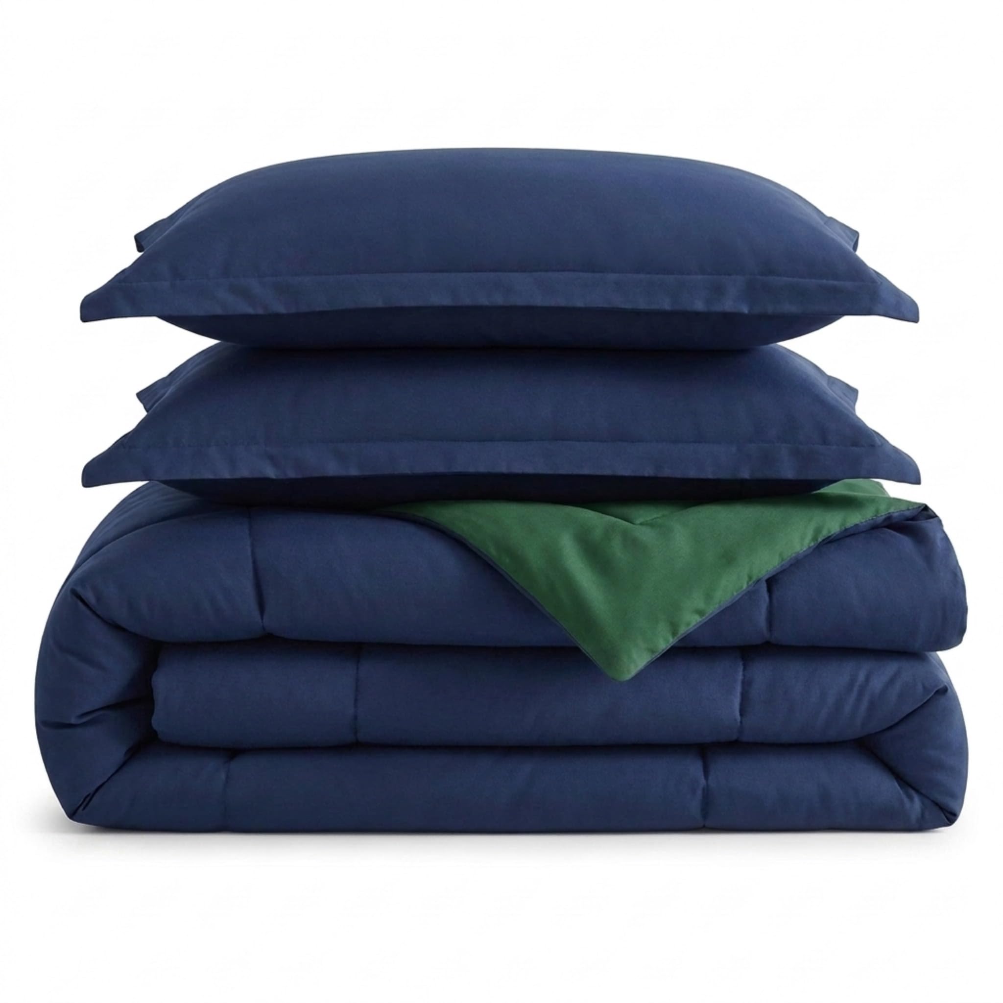 Nautica bedding styled in dorm bedroom conveying coordinated, low-maintenance look