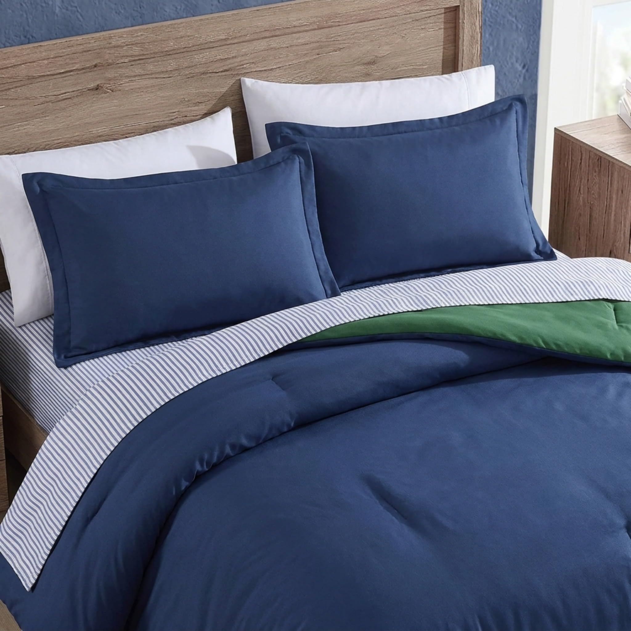Nautica fitted sheet stretched on mattress demonstrating secure fit benefits