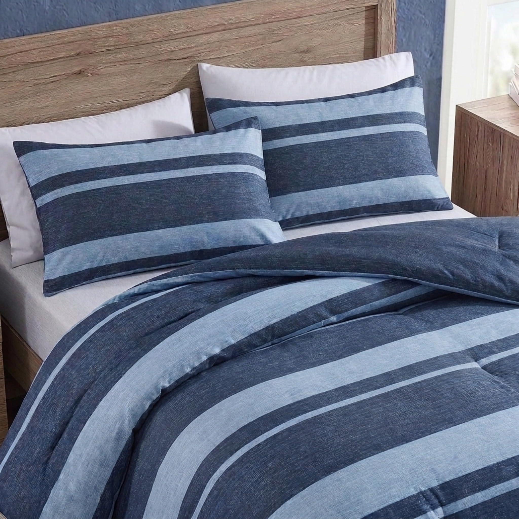 Nautica close-up of cotton texture showing breathable weave for all-season comfort